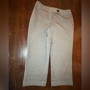 Ann Taylor Loft Gray Herringbone Cropped “Julie” style dress pant size 4 petite
